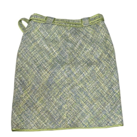 WD NY EUC Vintage Green and White Tweed skirt, size 4. - Picture 3 of 5